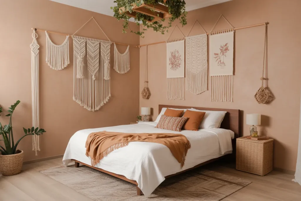 bed in corner of room