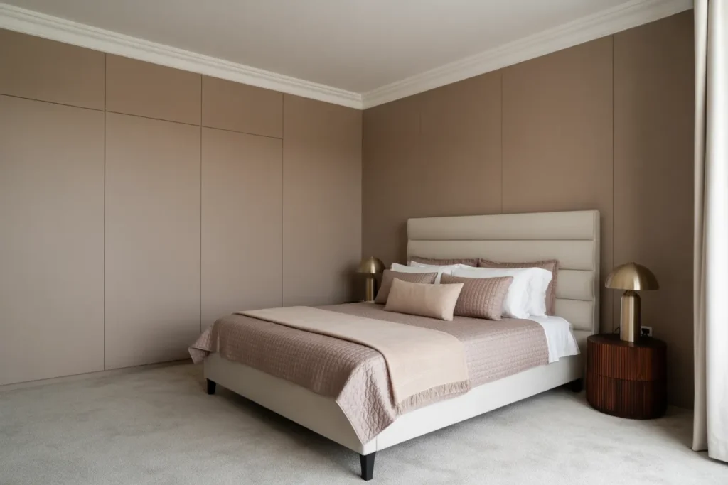 bed in corner of room