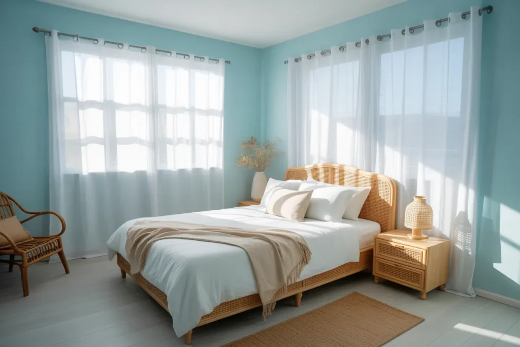 bed in corner of room
