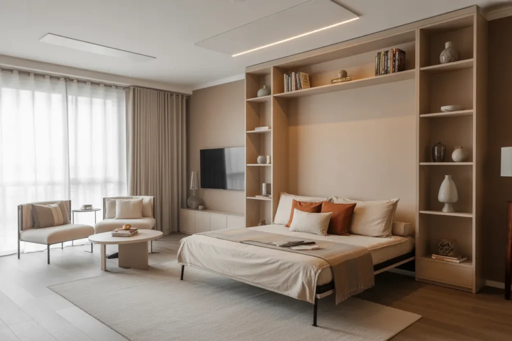 bed in living room ideas