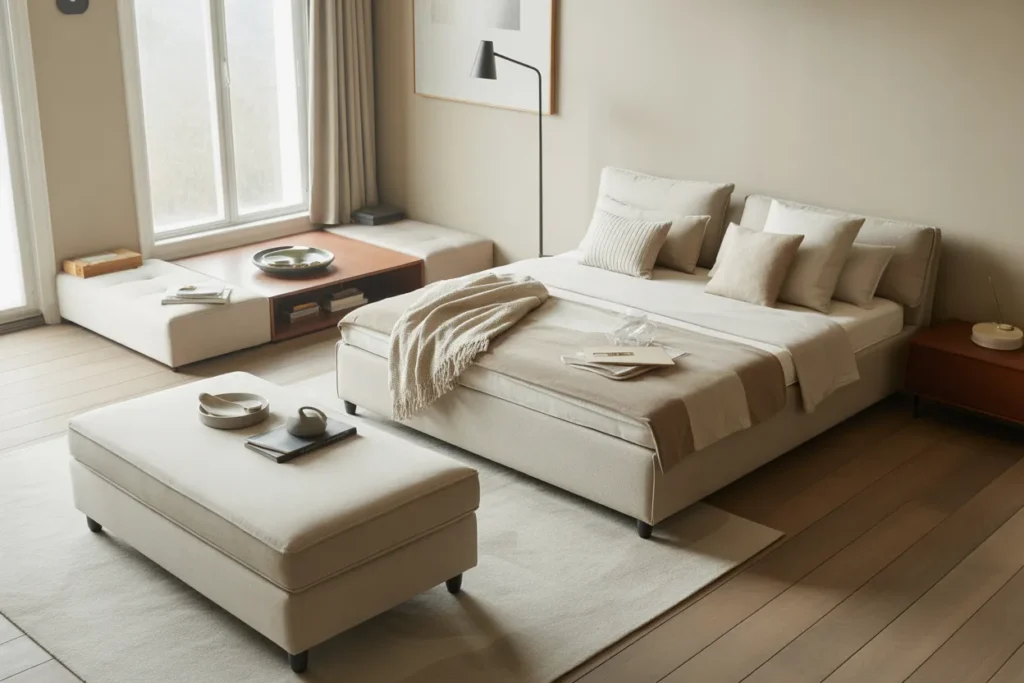 bed in living room ideas