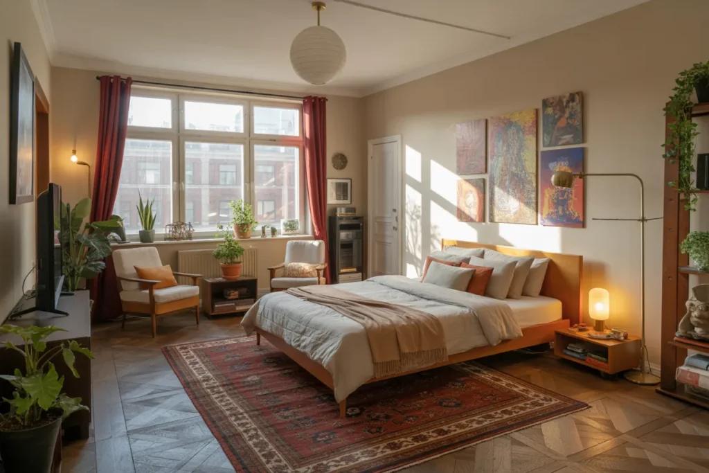 bed in living room ideas