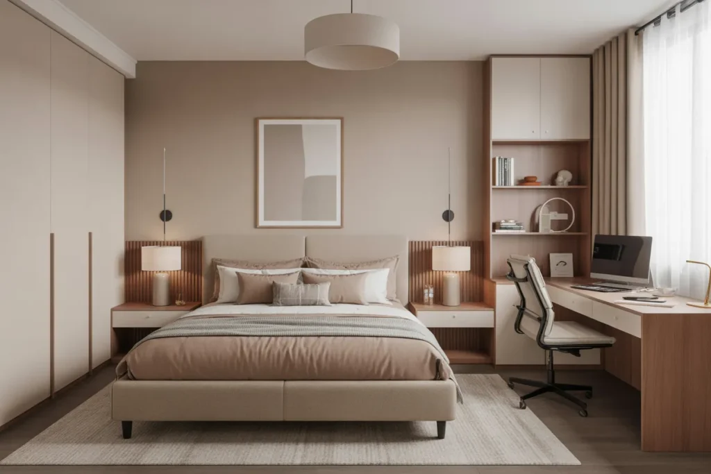 beige bed frame room ideas