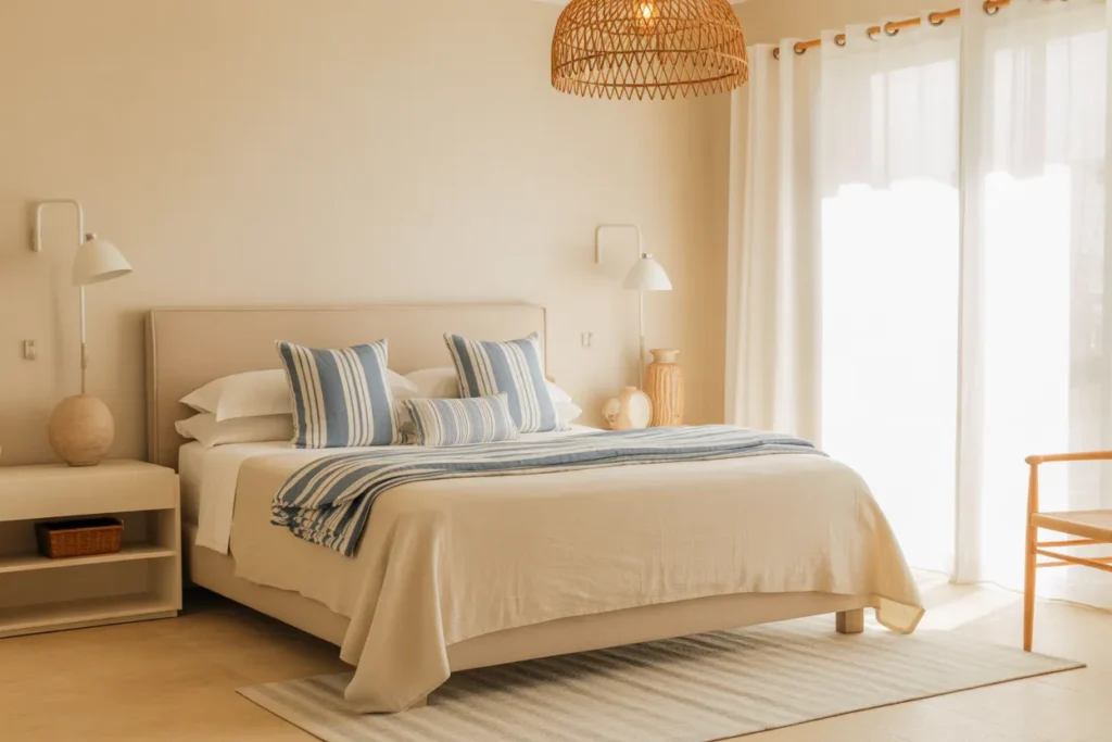 beige bed frame room ideas