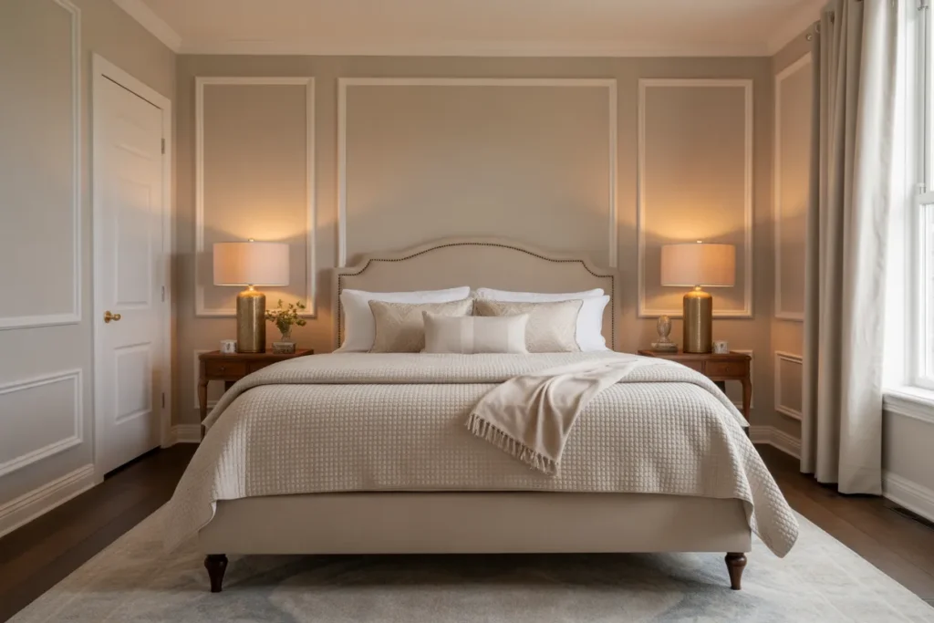 beige bed frame room ideas