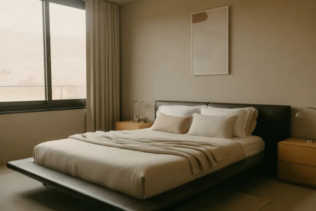 black bed frame room ideas