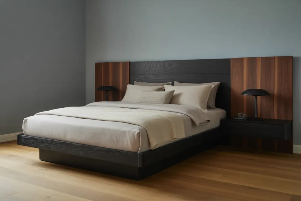 black bed frame room ideas
