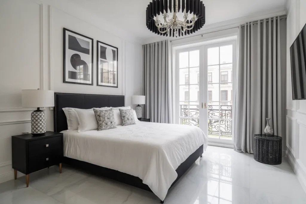 black bed frame room ideas