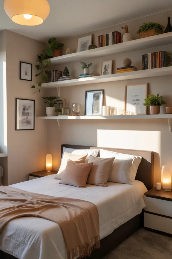 full size bed in small room