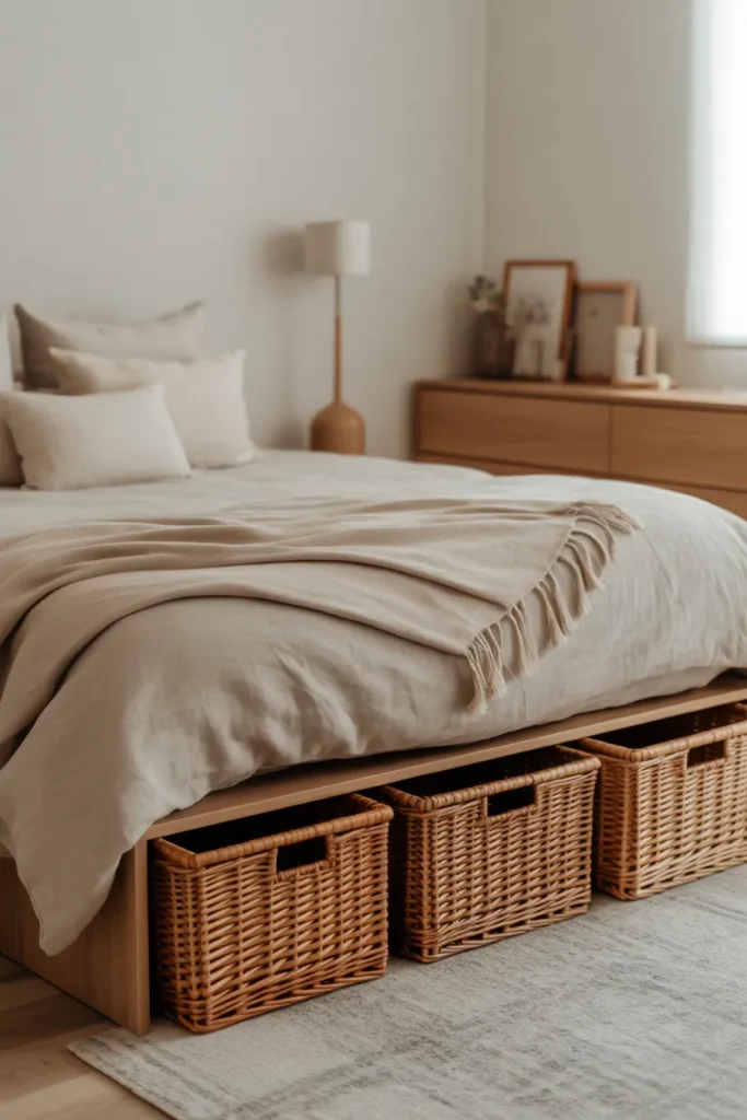 full size bed in small room