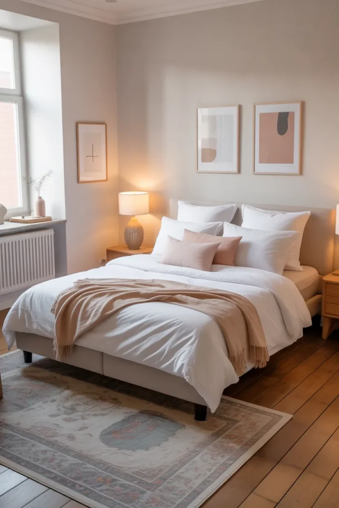 full size bed in small room