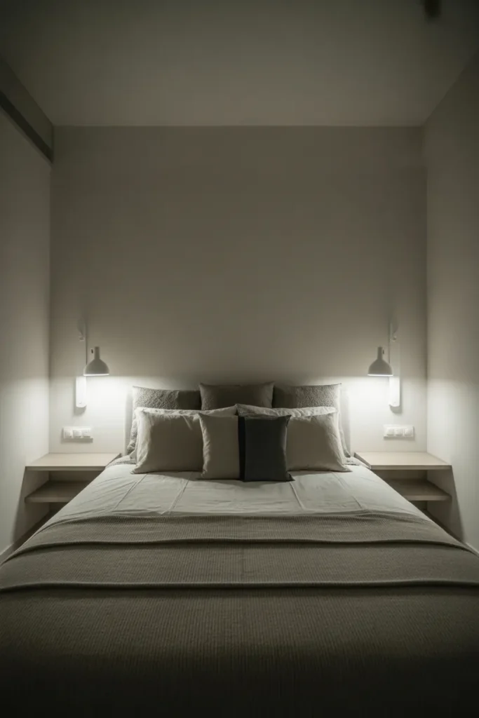 full size bed in small room