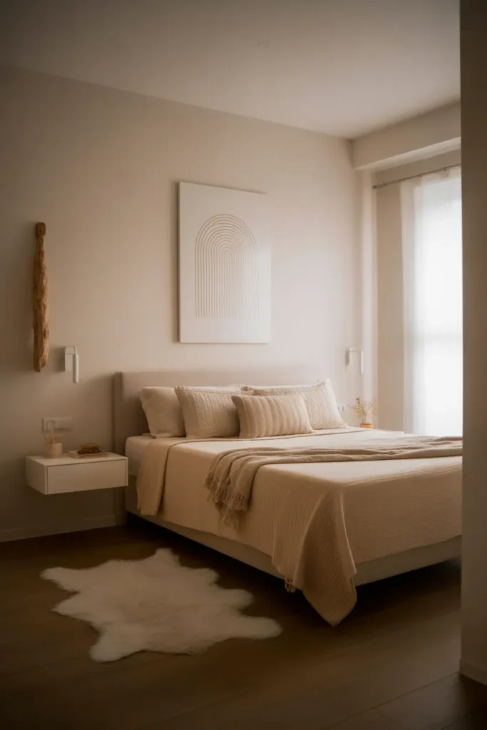 full size bed in small room