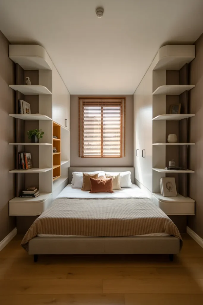 full size bed in small room