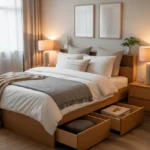 full size bed in small room