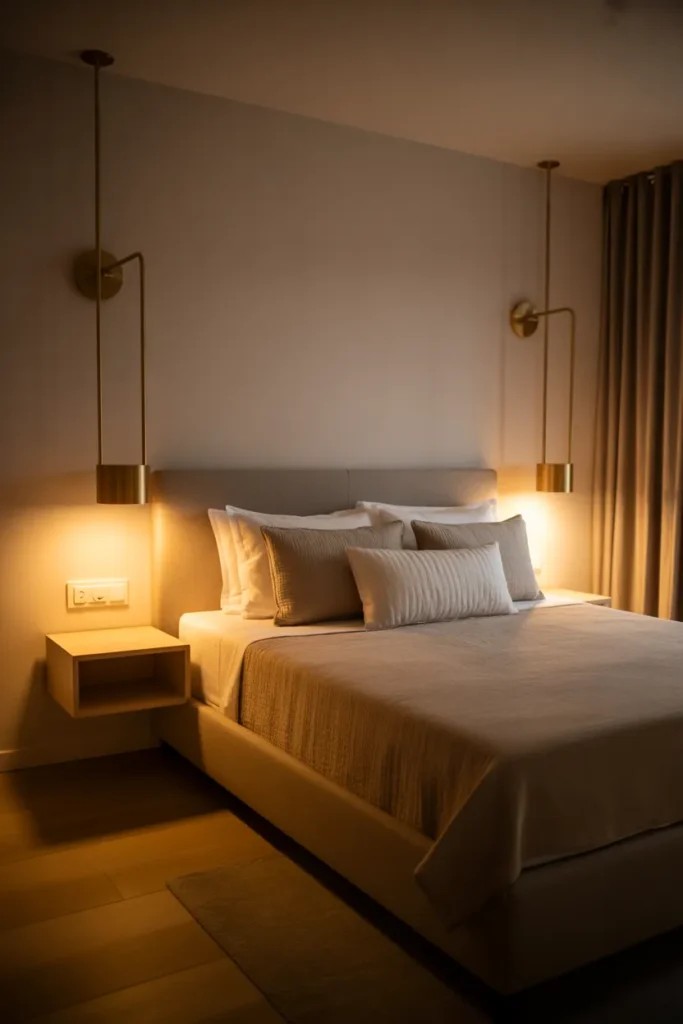 full size bed in small room