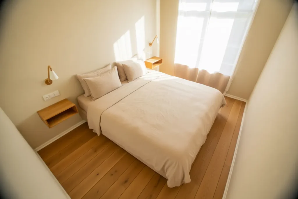 small room with queen bed ideas