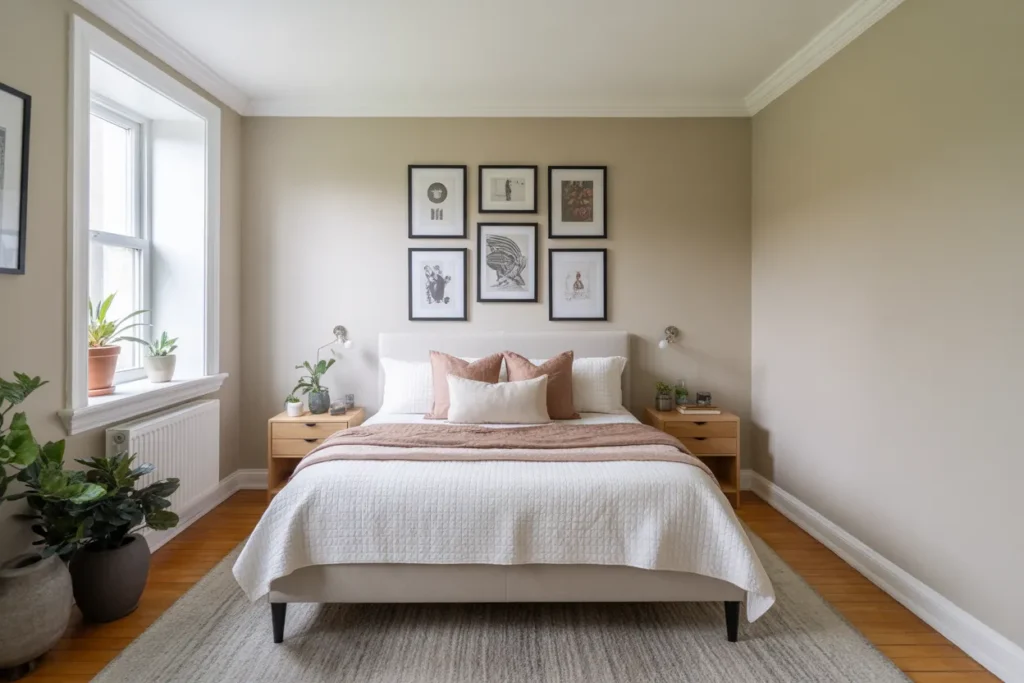 small room with queen bed ideas