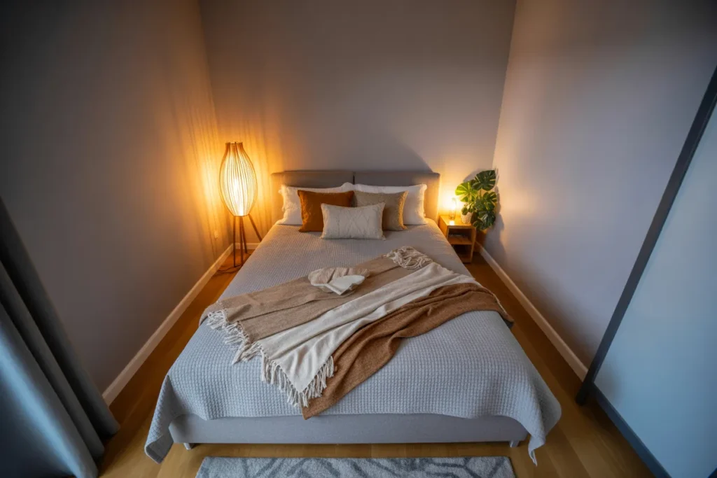 small room with queen bed ideas