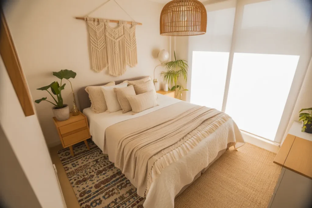 small room with queen bed ideas