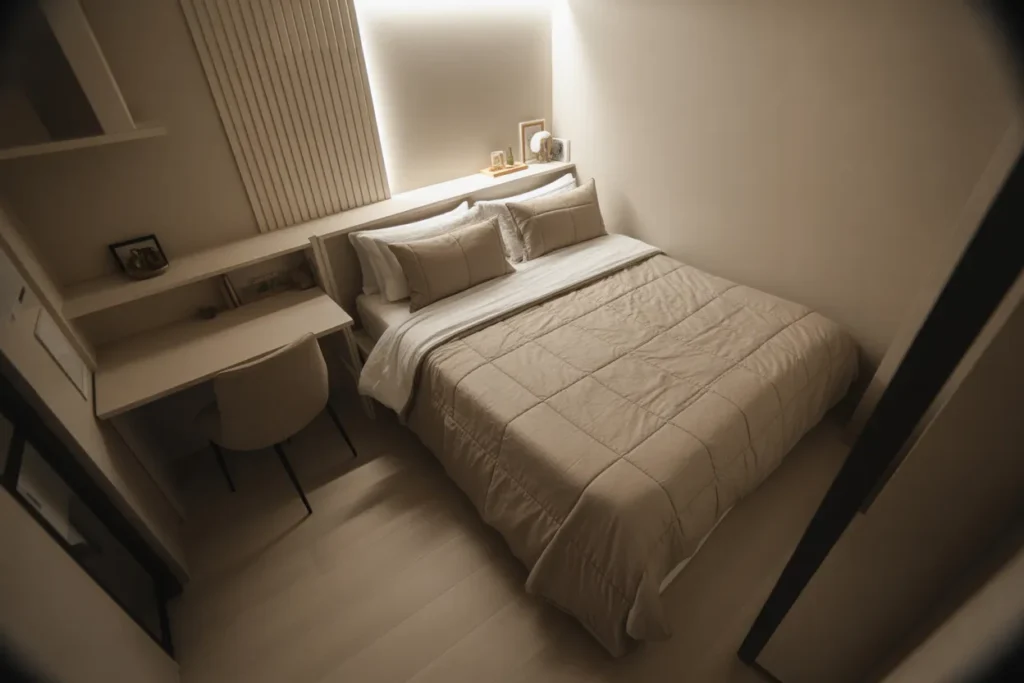 small room with queen bed ideas