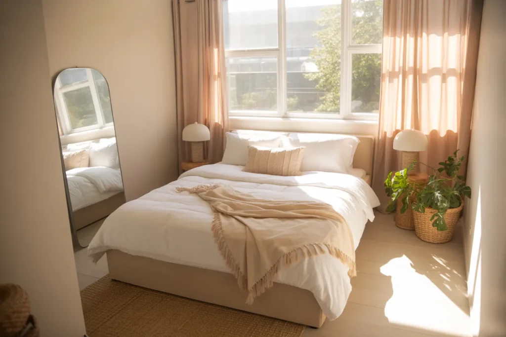 small room with queen bed ideas