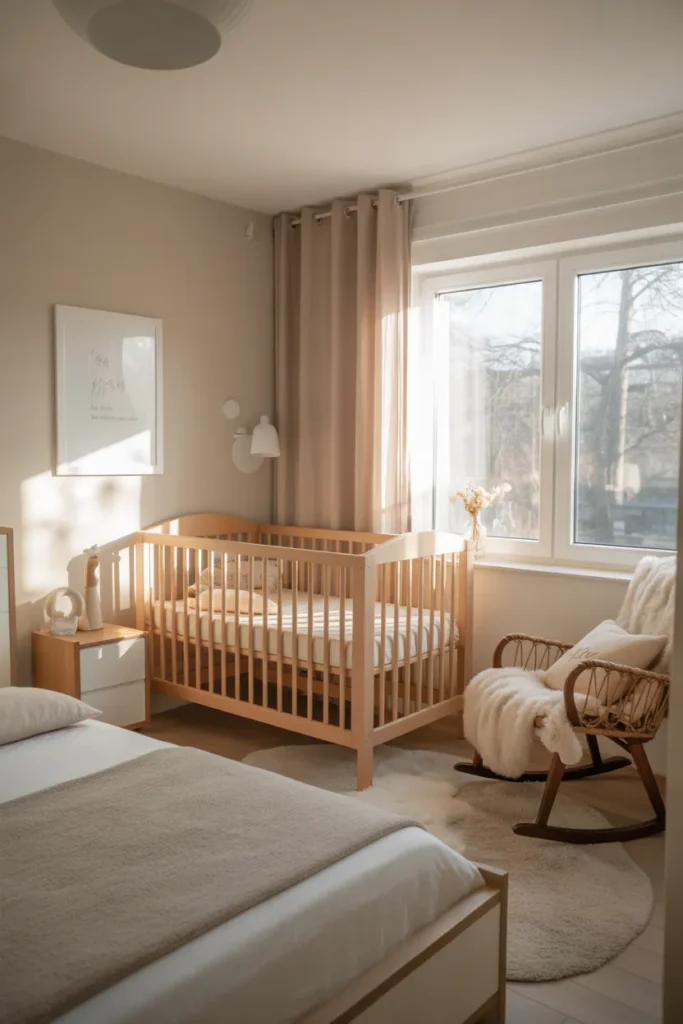 baby room with guest bed