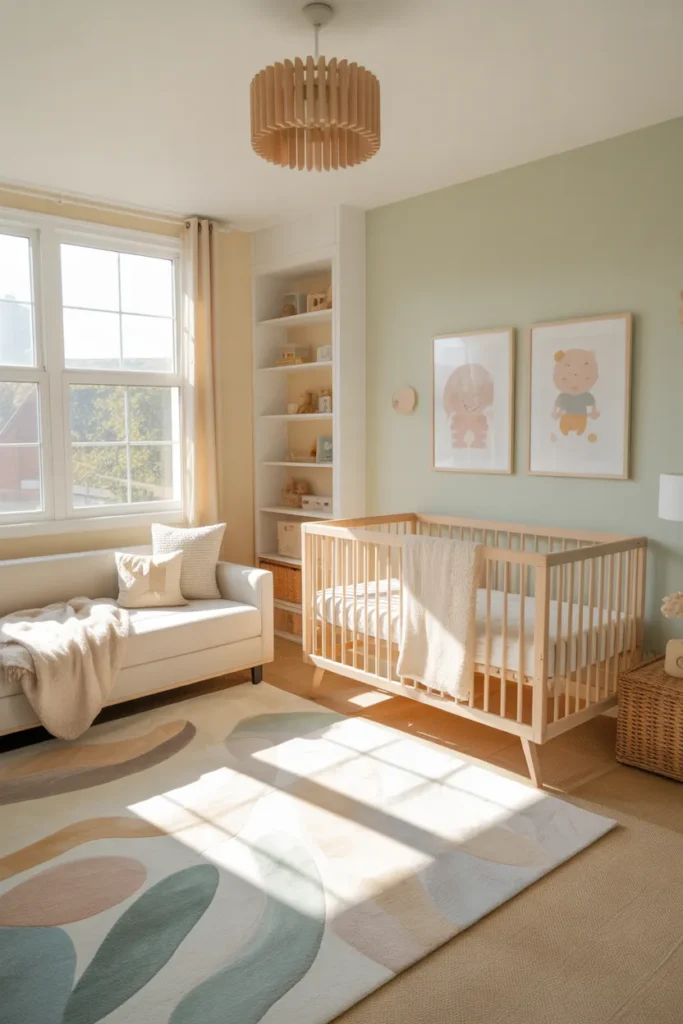 baby room with guest bed