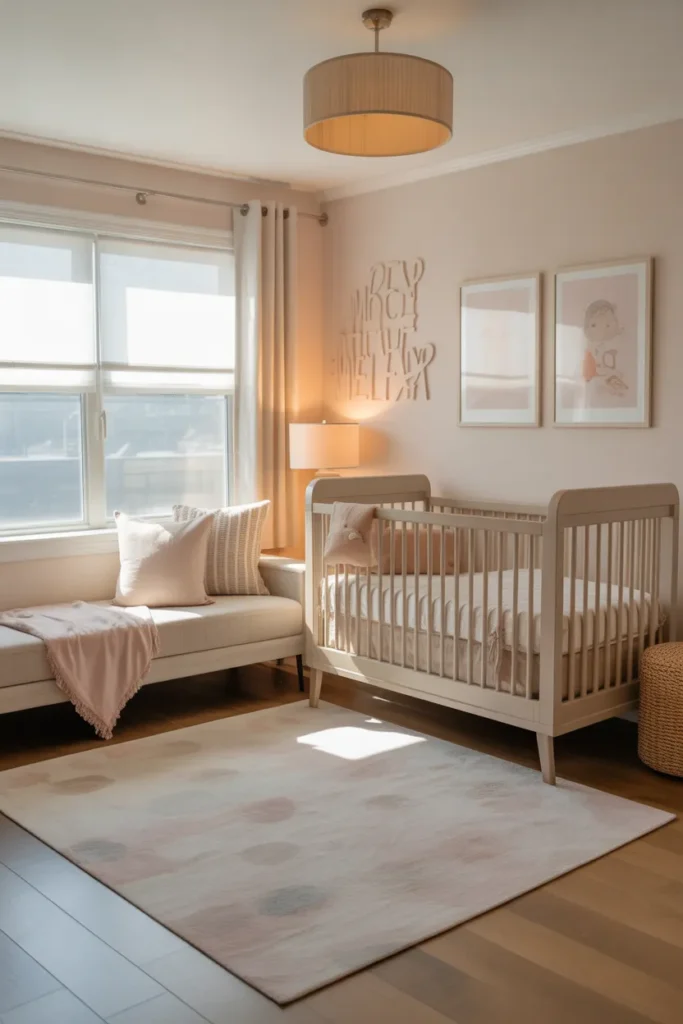baby room with guest bed