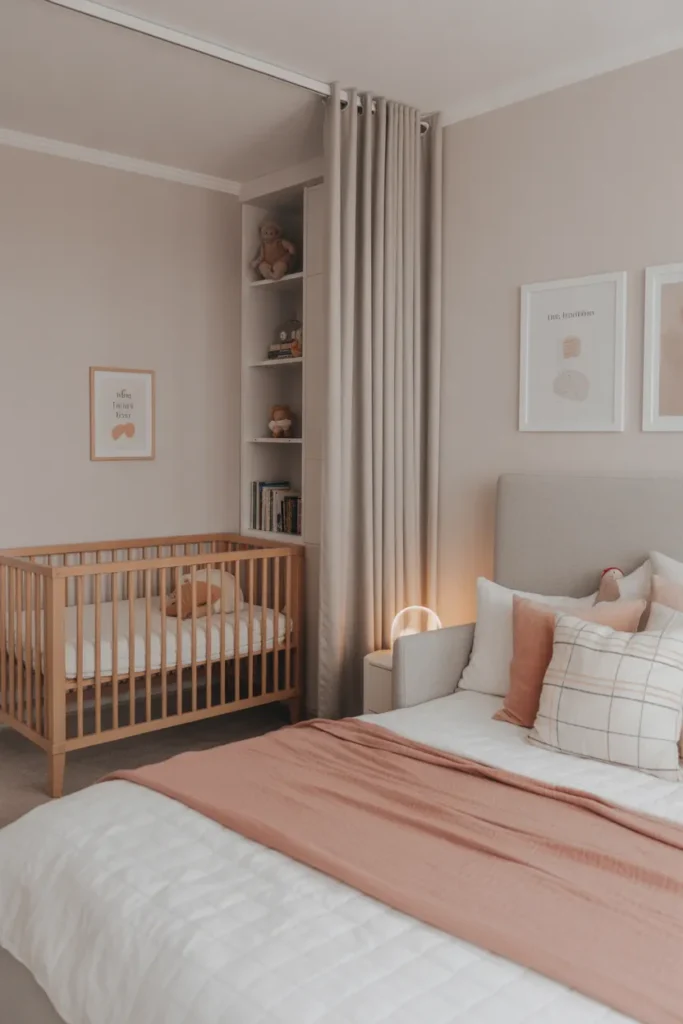 baby room with guest bed