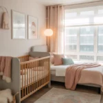 baby room with guest bed