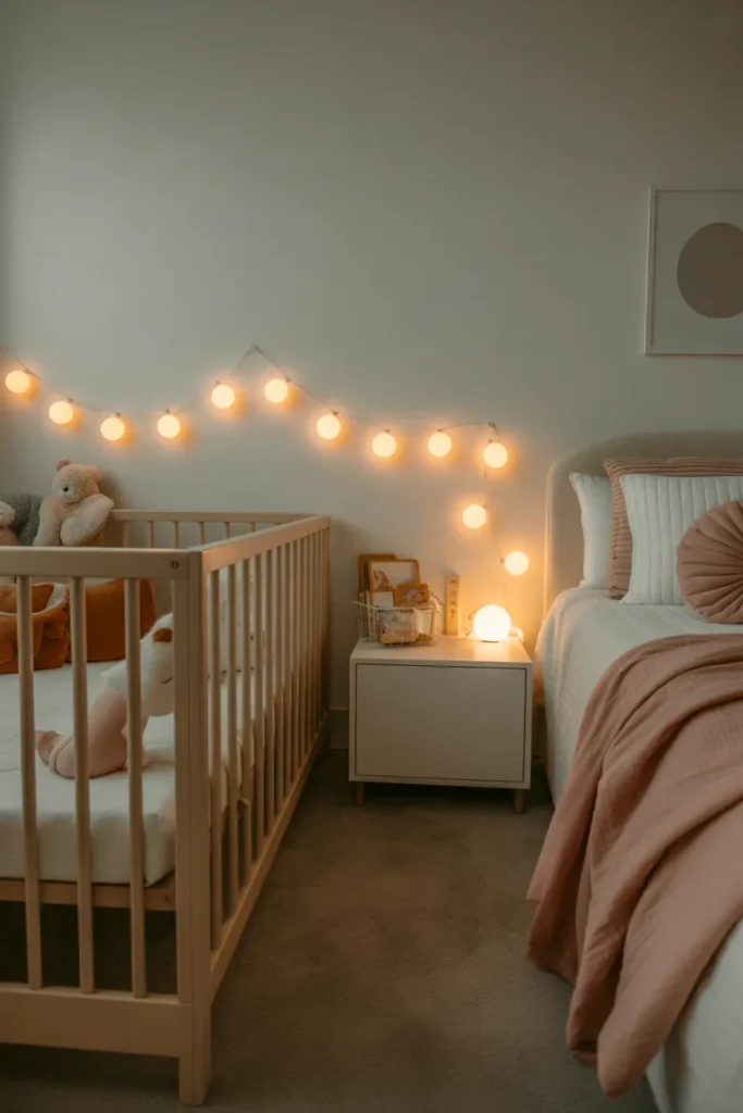 baby room with guest bed