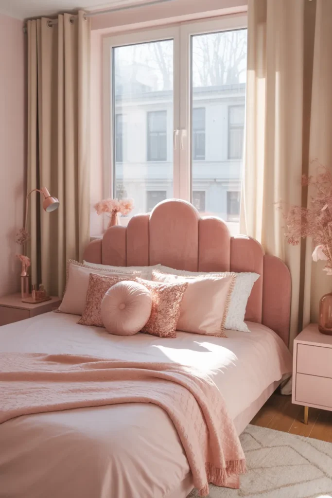 bed against window small room