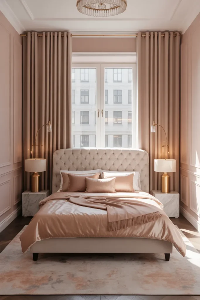 bed against window small room