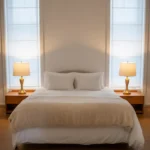 bed against window small room