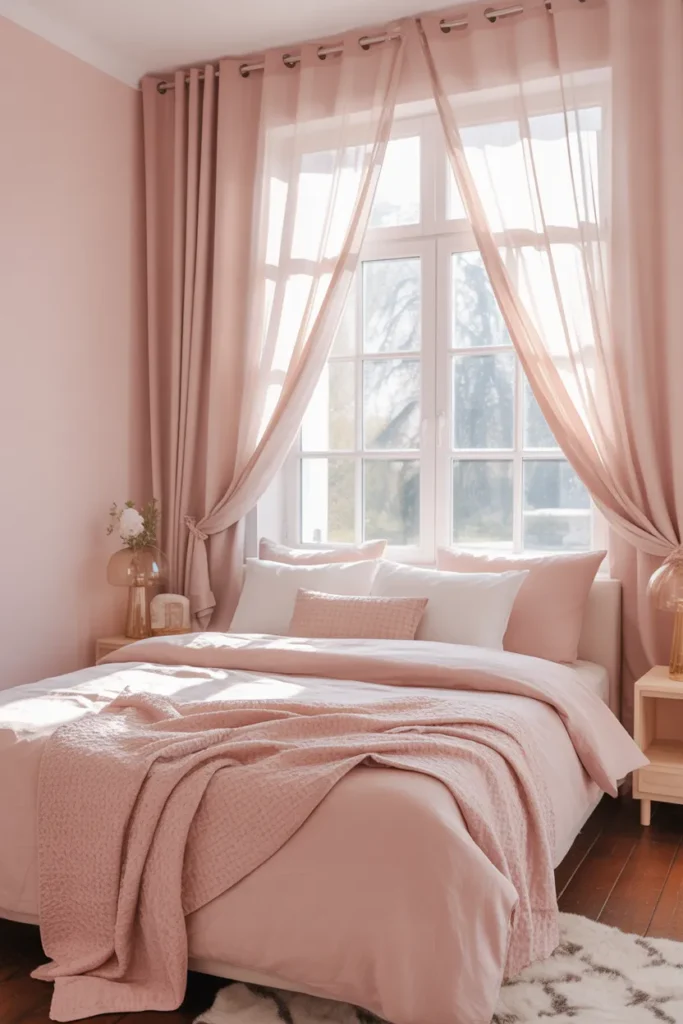 bed against window small room