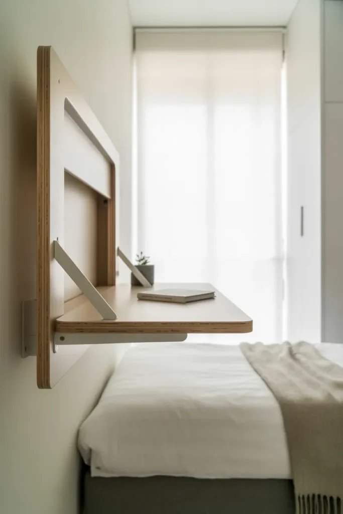 bed and desk layout small room