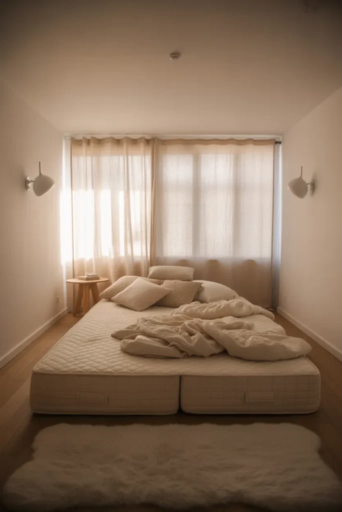 bed on floor ideas small room