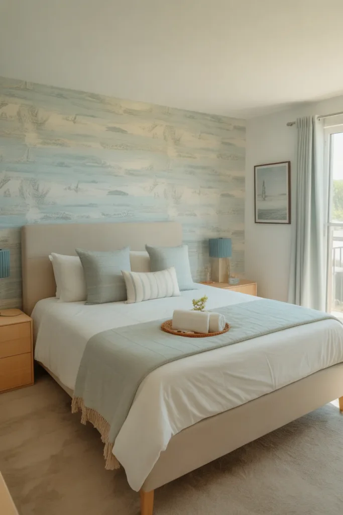 bedroom wallpaper accent wall