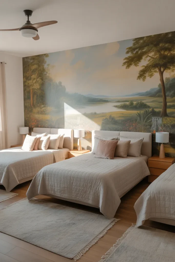 bedroom wallpaper accent wall