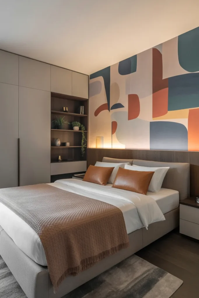 bedroom wallpaper accent wall