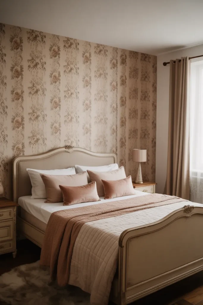 bedroom wallpaper accent wall