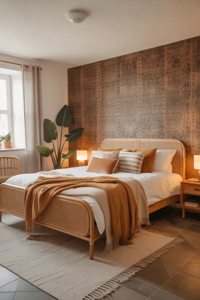 bedroom wallpaper accent wall