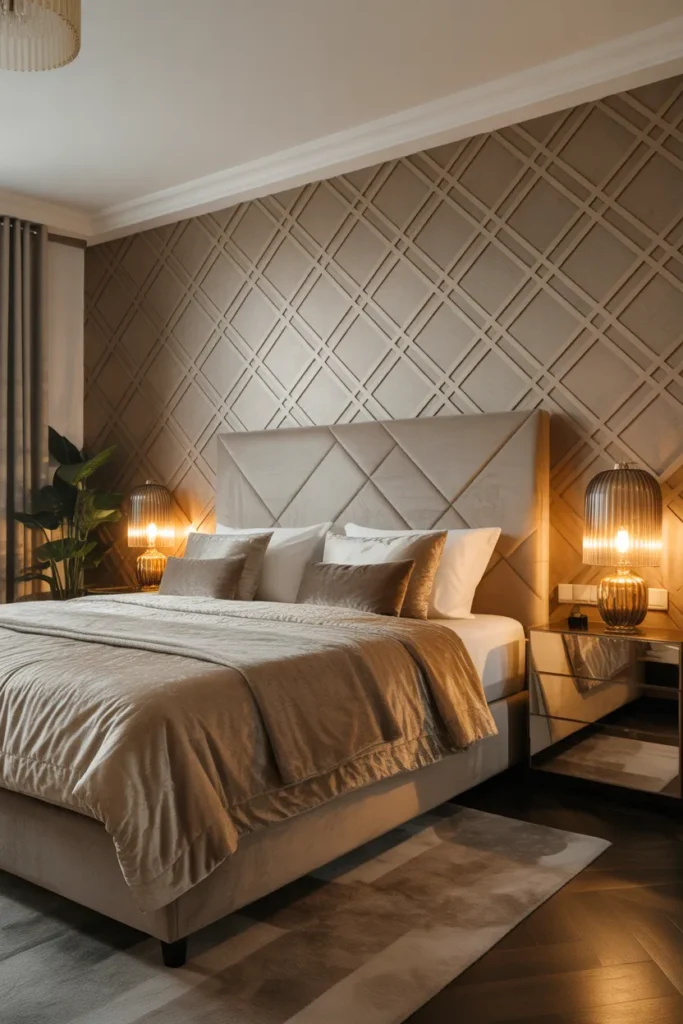 bedroom wallpaper accent wall