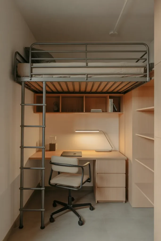 bunk bed with desk for small room