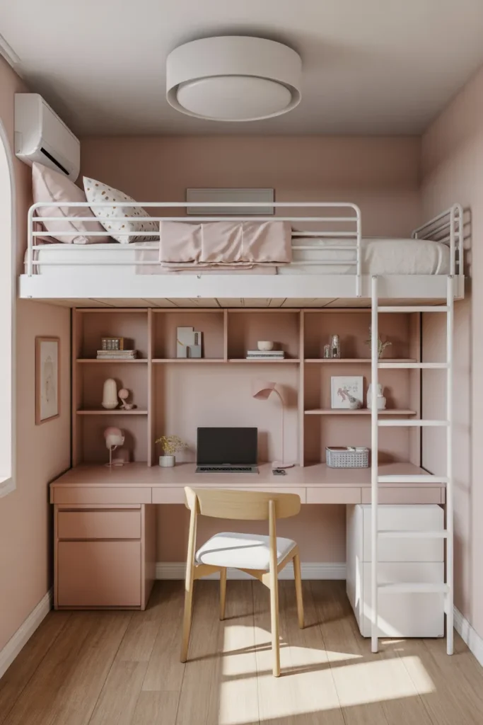 bunk bed with desk for small room