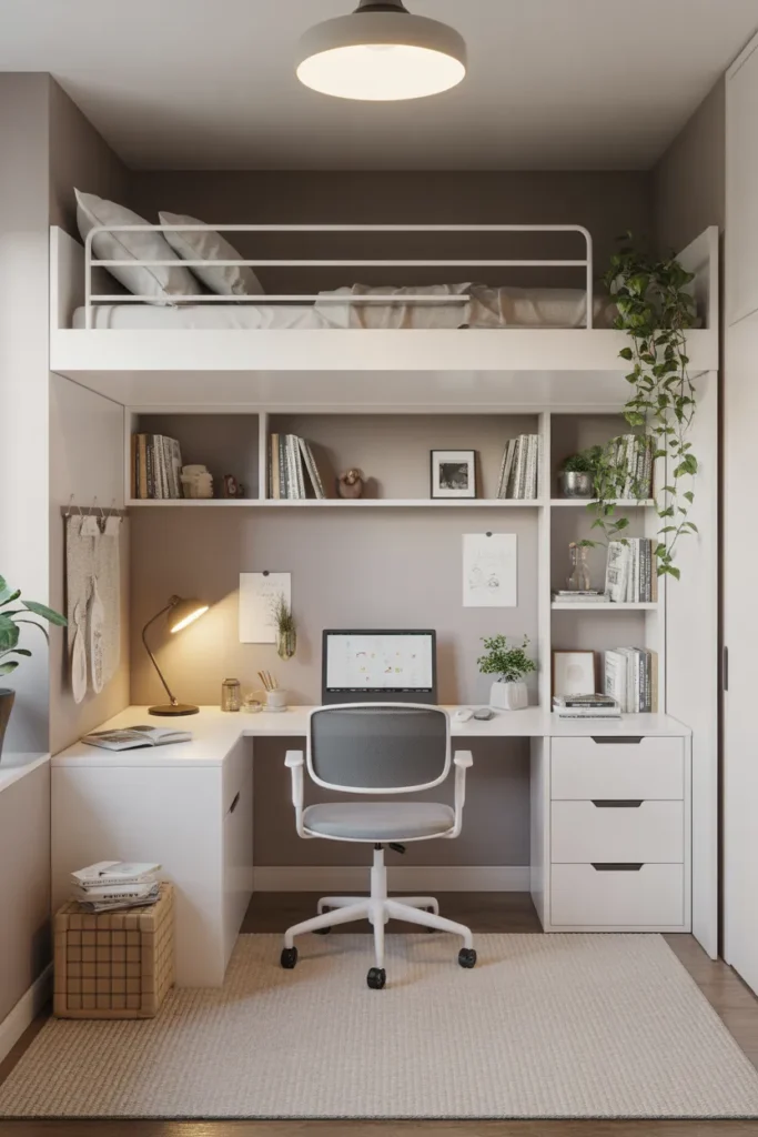 bunk bed with desk for small room