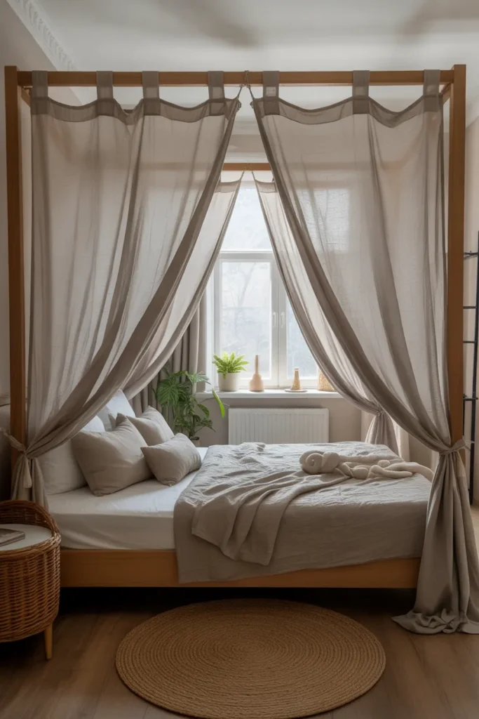 canopy bed small room