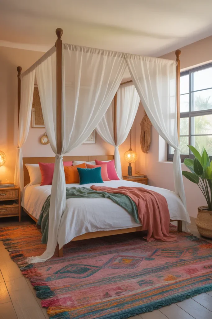 canopy bed small room