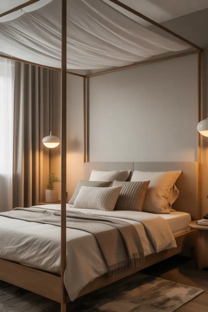 canopy bed small room